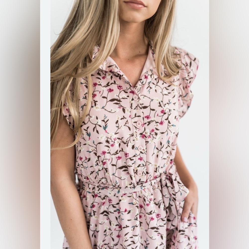 JESSAKAE Pink Floral Midi Dress